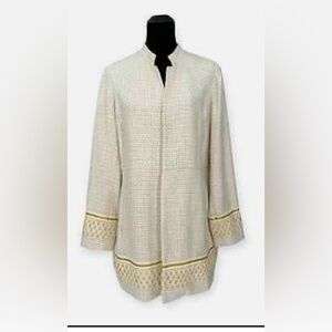 NWT CHICO’S women’s long sleeve cotton blend blazer coat Sz CHICO’S 3